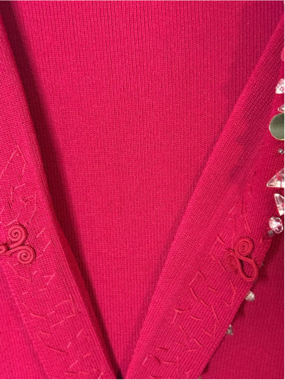 Women's VERTIGO PARIS Red Sequin Cardigan XL - Picture 4 of 7